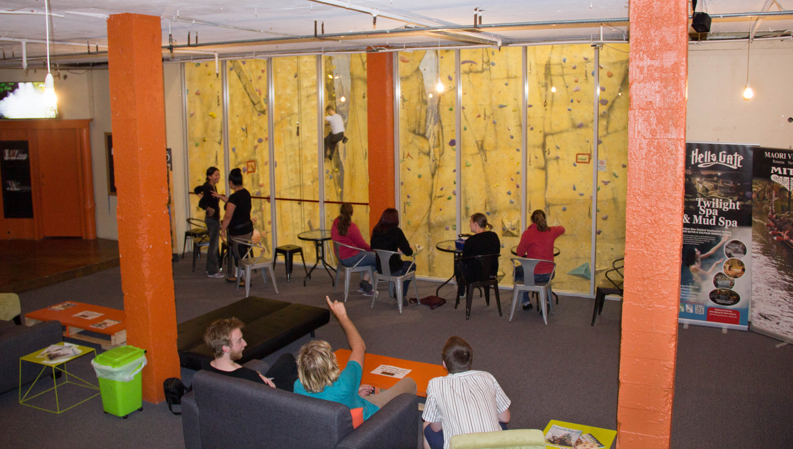 View from the Lounge - 17m Climbing wall